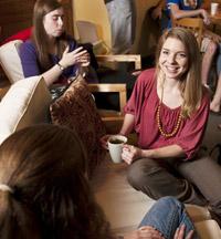 Students having coffee together